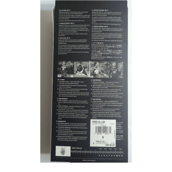 Adidas HN7993 Size 9 Predator GL Soccer Goalie Goalkeeper Gloves Negative Cut - Picture 7 of 11